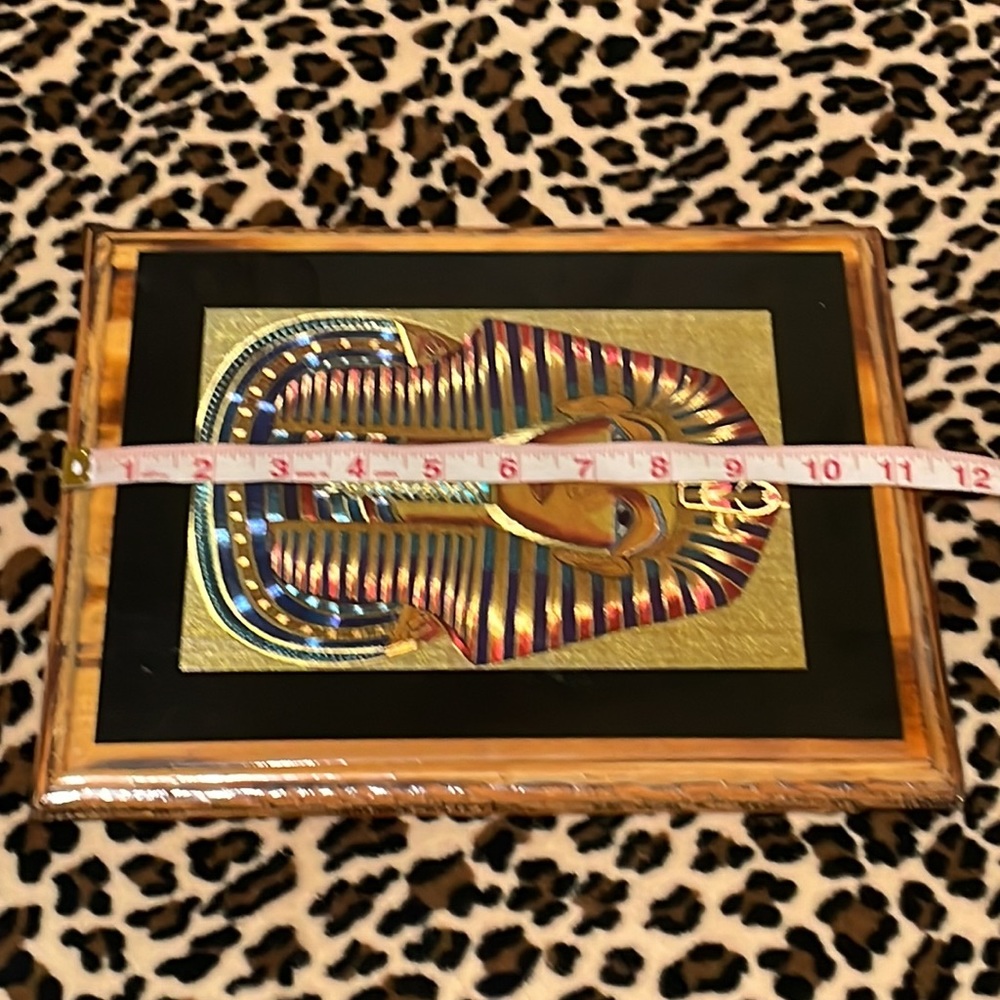 KING TUT Gold Mask 💛 Wood Frame Art Egypt Pharaoh Africa History Royalty Hiero - Picture 9 of 15